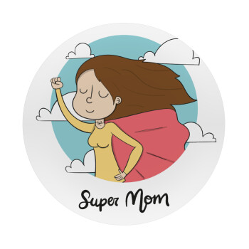 Super mom, Mousepad Στρογγυλό 20cm