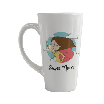 Super mom, Κούπα κωνική Latte Μεγάλη, κεραμική, 450ml