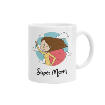 Super mom, Ceramic coffee mug, 330ml (1pcs)