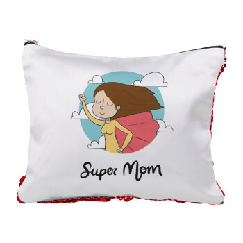Super mom, Τσαντάκι νεσεσέρ με πούλιες (Sequin) Κόκκινο
