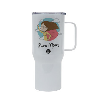 Super mom, Mega Stainless steel Tumbler with lid, double wall 750L