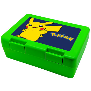Pokemon pikachu, Children's cookie container GREEN 185x128x65mm (BPA free plastic)