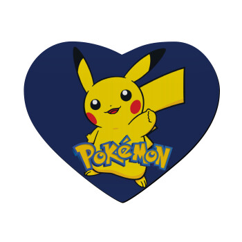 Pokemon pikachu, Mousepad heart 23x20cm