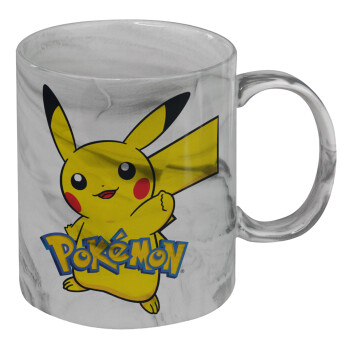 Pokemon pikachu, Κούπα κεραμική, marble style (μάρμαρο), 330ml