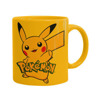 Pokemon pikachu, Ceramic coffee mug yellow, 330ml (1pcs)