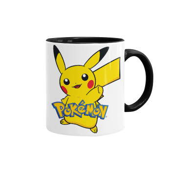 Pokemon pikachu, Mug colored black, ceramic, 330ml