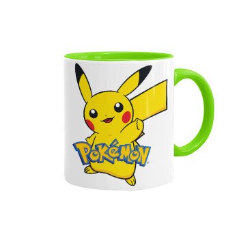 Pokemon pikachu, Mug colored light green, ceramic, 330ml