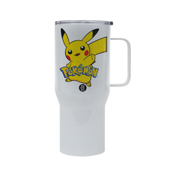 Pokemon pikachu, Mega Stainless steel Tumbler with lid, double wall 750L