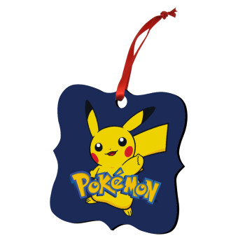 Pokemon pikachu, Christmas ornament polygon wooden 7.5cm