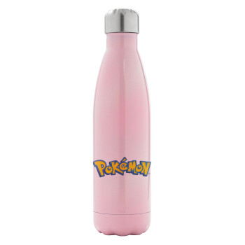 Pokemon, Metal mug thermos Pink Iridiscent (Stainless steel), double wall, 500ml