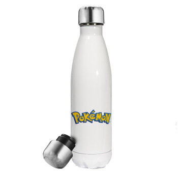 Pokemon, Metal mug thermos White (Stainless steel), double wall, 500ml