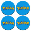 SET of 4 round wooden coasters (9cm)