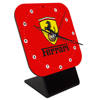 Ferrari S.p.A., Quartz Wooden table clock with hands (10cm)