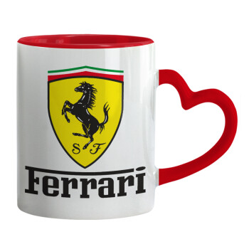 Ferrari S.p.A., Mug heart red handle, ceramic, 330ml