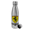 Metallic water bottle, stainless steel, 750ml