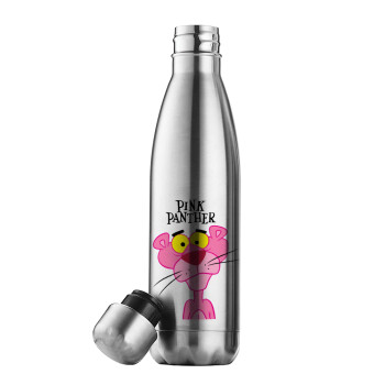 Pink Panther cartoon, Μεταλλικό παγούρι θερμός Inox (Stainless steel), διπλού τοιχώματος, 500ml