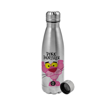 Pink Panther cartoon, Metallic water bottle, stainless steel, 750ml