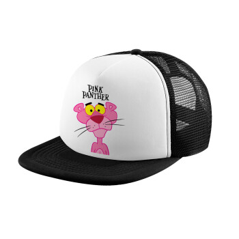 Pink Panther cartoon, Καπέλο παιδικό Soft Trucker με Δίχτυ ΜΑΥΡΟ/ΛΕΥΚΟ (POLYESTER, ΠΑΙΔΙΚΟ, ONE SIZE)