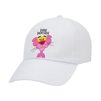 Pink Panther cartoon, Adult Baseball Cap White 5-panel (POLYESTER, ADULT, UNISEX, ONE SIZE)