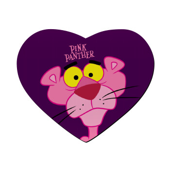Pink Panther cartoon, Mousepad heart 23x20cm