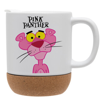 Pink Panther cartoon, Κούπα, κεραμική με βάση φελού και καπάκι (ΜΑΤ), 330ml (1 τεμάχιο)