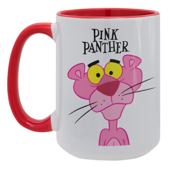 Pink Panther cartoon, Κούπα Mega 15oz, κεραμική Κόκκινη, 450ml