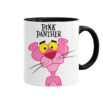 Pink Panther cartoon, Mug colored black, ceramic, 330ml