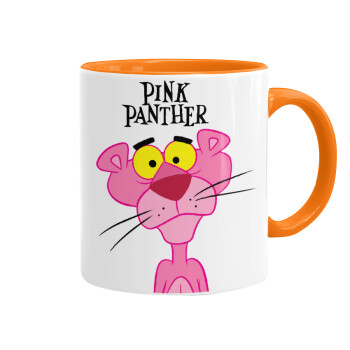 Pink Panther cartoon, Mug colored orange, ceramic, 330ml