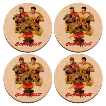 Cobra Kai tree, ΣΕΤ x4 Σουβέρ ξύλινα στρογγυλά plywood (9cm)