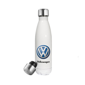 VW Volkswagen, Metal mug thermos White (Stainless steel), double wall, 500ml