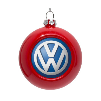 VW Volkswagen, Red Christmas tree ornament bauble 8cm