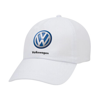 VW Volkswagen, Καπέλο Ενηλίκων Baseball Λευκό 5-φύλλο (POLYESTER, ΕΝΗΛΙΚΩΝ, UNISEX, ONE SIZE)