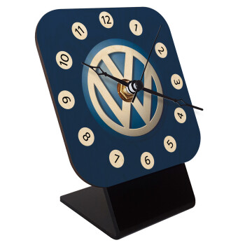 VW Volkswagen, Επιτραπέζιο ρολόι σε φυσικό ξύλο (10cm)