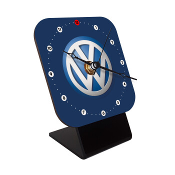 VW Volkswagen, Quartz Wooden table clock with hands (10cm)