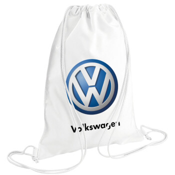 VW Volkswagen, Backpack pouch GYMBAG white (28x40cm)