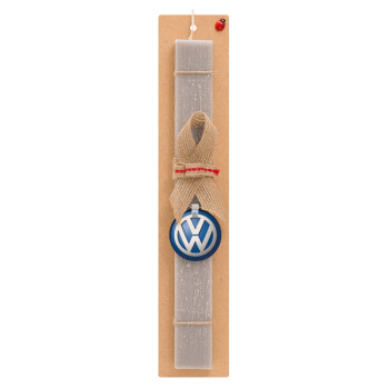 VW Volkswagen, Easter Set, wooden keychain & scented Easter candle flat (30cm) (GRAY)