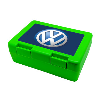 VW Volkswagen, Παιδικό δοχείο κολατσιού ΠΡΑΣΙΝΟ 185x128x65mm (BPA free πλαστικό)