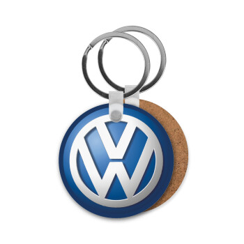 VW Volkswagen, Μπρελόκ Ξύλινο στρογγυλό MDF Φ5cm