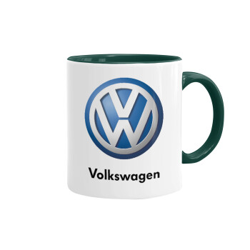 VW Volkswagen, Κούπα χρωματιστή πράσινη, κεραμική, 330ml