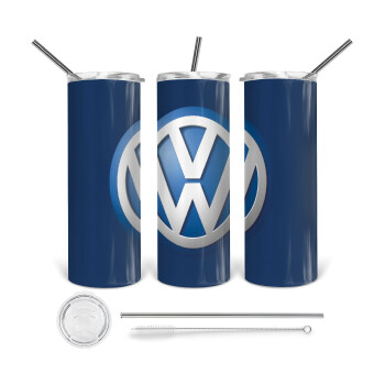 VW Volkswagen, 360 Eco friendly stainless steel tumbler 600ml, with metal straw & cleaning brush
