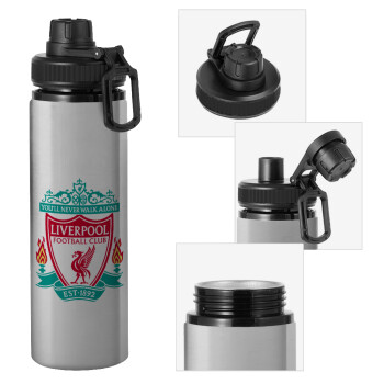 Liverpool, Metallic water bottle with safety cap, 850ml aluminum