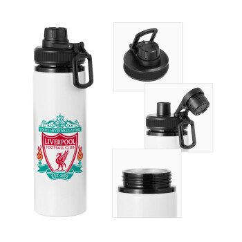 Liverpool, Metal water bottle with safety cap, aluminum 850ml