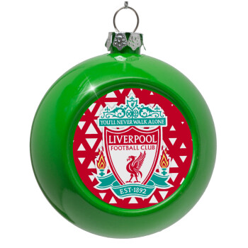 Liverpool, Green Christmas tree ornament bauble 8cm