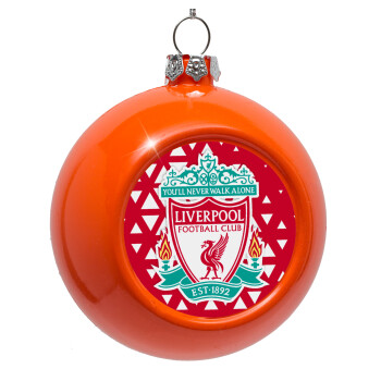 Liverpool, Orange Christmas tree ornament bauble 8cm