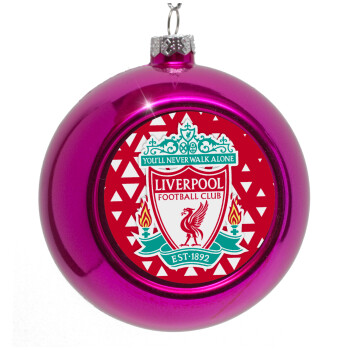 Liverpool, Purple Christmas tree ornament bauble 8cm