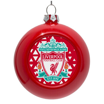 Liverpool, Red Christmas tree ornament bauble 8cm