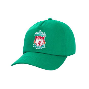 Liverpool, Καπέλο παιδικό Baseball, 100% Βαμβακερό Twill, Πράσινο (ΒΑΜΒΑΚΕΡΟ, ΠΑΙΔΙΚΟ, UNISEX, ONE SIZE)