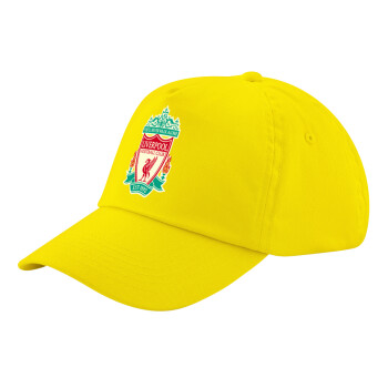 Liverpool, Καπέλο παιδικό Baseball, 100% Βαμβακερό Twill, Κίτρινο (ΒΑΜΒΑΚΕΡΟ, ΠΑΙΔΙΚΟ, UNISEX, ONE SIZE)