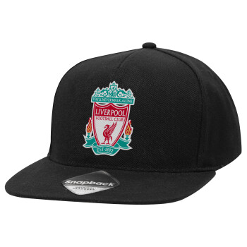 Liverpool, Καπέλο Ενηλίκων Flat Snapback Μαύρο, (POLYESTER, ΕΝΗΛΙΚΩΝ, UNISEX, ONE SIZE)