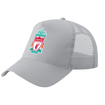 Liverpool, Adult Structured Trucker Hat, with Mesh, GRAY (100% COTTON, ADULT, UNISEX, ONE SIZE)